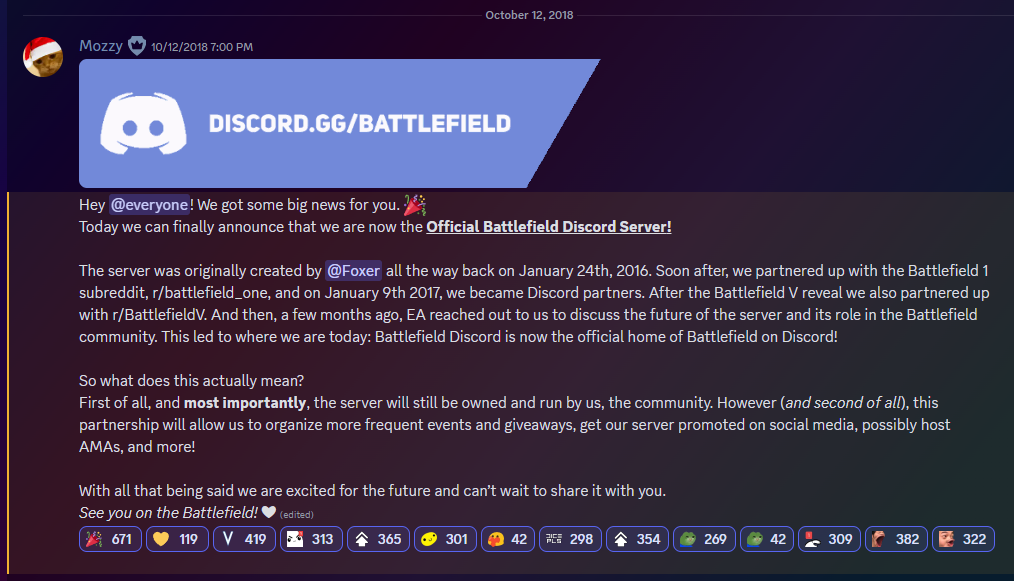 Project image for The Battlefield Discord.