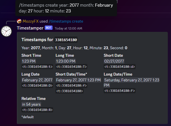 Project Timestamper Discord Bot.